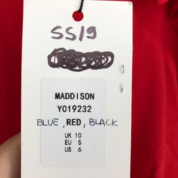 NWT Maddison Red One Shoulder Ruffle Layered Top size 6 - Picture 5 of 16